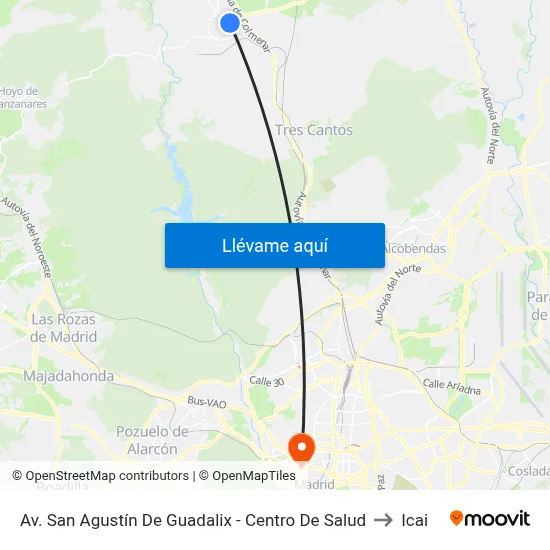 Av. San Agustín De Guadalix - Centro De Salud to Icai map