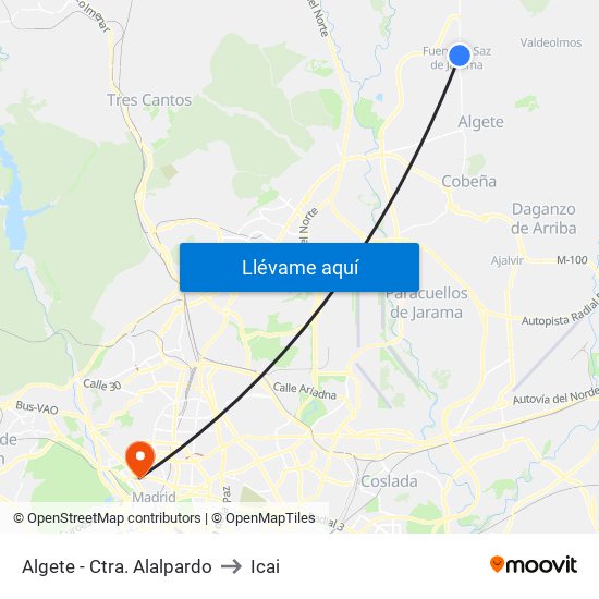 Algete - Ctra. Alalpardo to Icai map