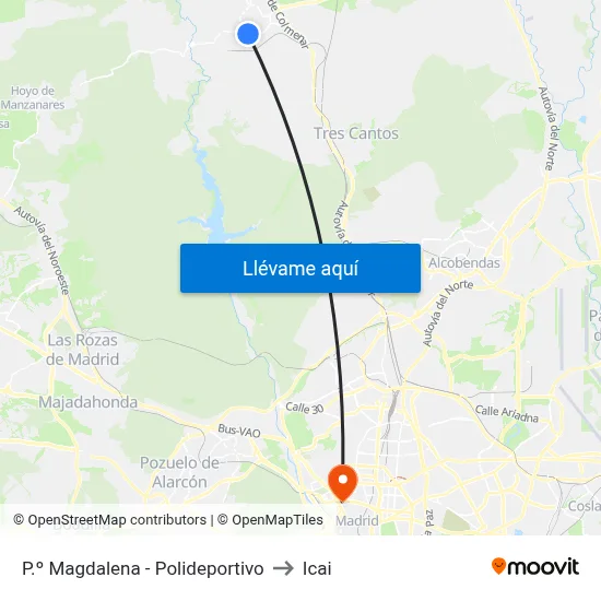 P.º Magdalena - Polideportivo to Icai map
