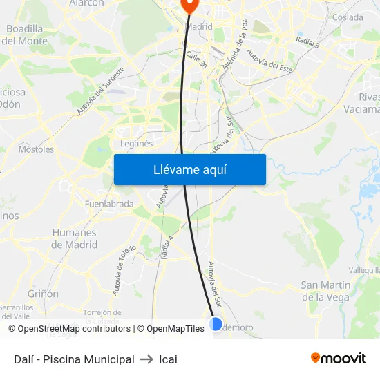 Dalí - Piscina Municipal to Icai map