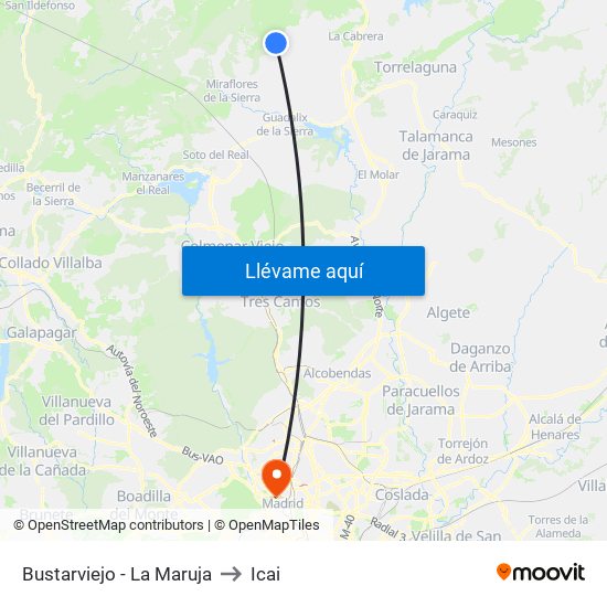 Bustarviejo - La Maruja to Icai map