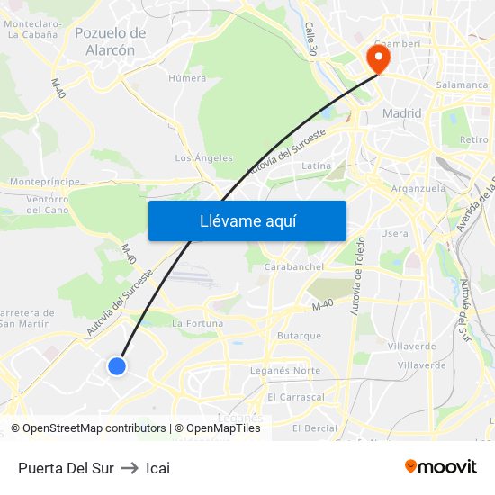 Puerta Del Sur to Icai map