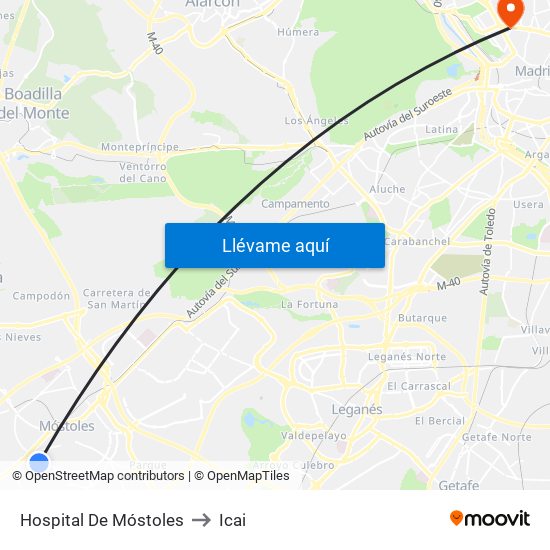 Hospital De Móstoles to Icai map