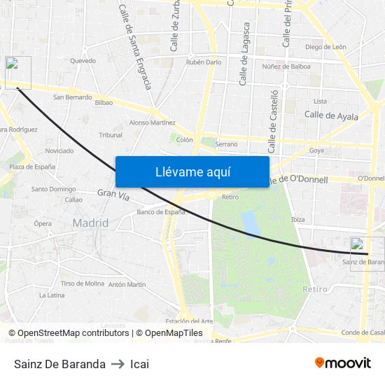 Sainz De Baranda to Icai map