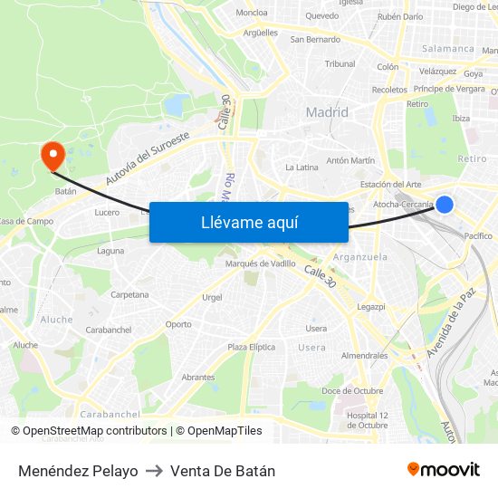 Menéndez Pelayo to Venta De Batán map