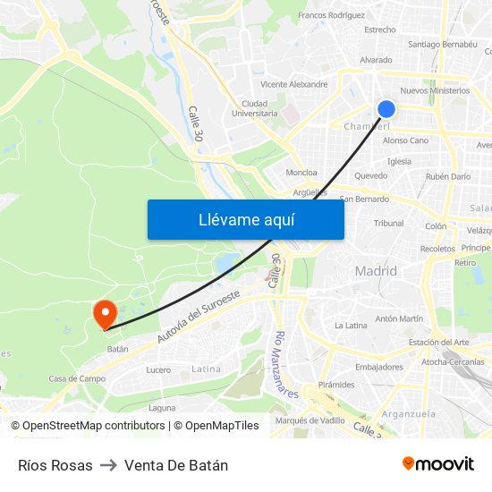 Ríos Rosas to Venta De Batán map
