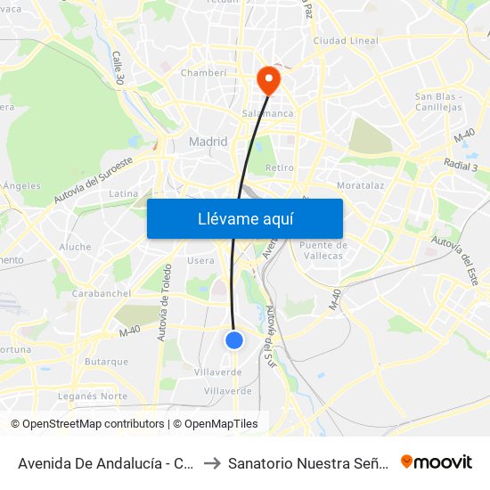 Avenida De Andalucía - Centro Comercial to Sanatorio Nuestra Señora Del Rosario map