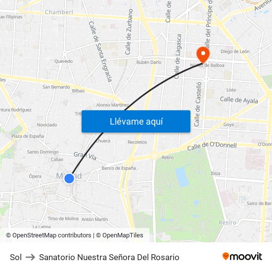 Sol to Sanatorio Nuestra Señora Del Rosario map