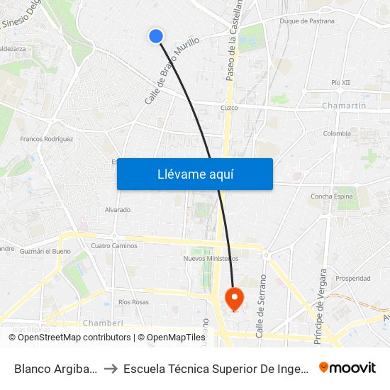 Blanco Argibay - Müller to Escuela Técnica Superior De Ingenieros Industriales map