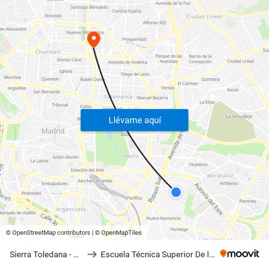 Sierra Toledana - Baltasar Santos to Escuela Técnica Superior De Ingenieros Industriales map