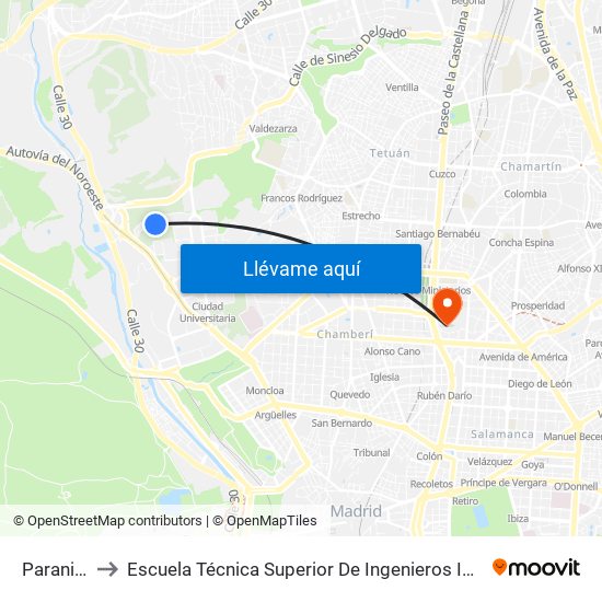 Paraninfo to Escuela Técnica Superior De Ingenieros Industriales map