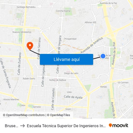 Bruselas to Escuela Técnica Superior De Ingenieros Industriales map