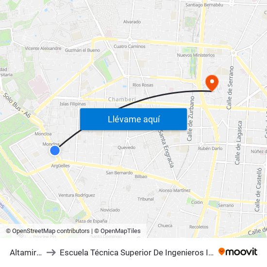 Altamirano to Escuela Técnica Superior De Ingenieros Industriales map