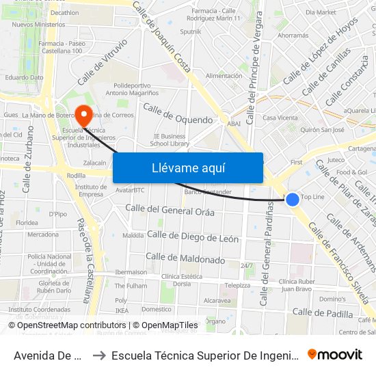 Avenida De América to Escuela Técnica Superior De Ingenieros Industriales map