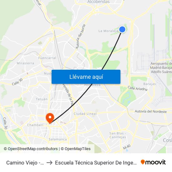 Camino Viejo - Intergolf to Escuela Técnica Superior De Ingenieros Industriales map