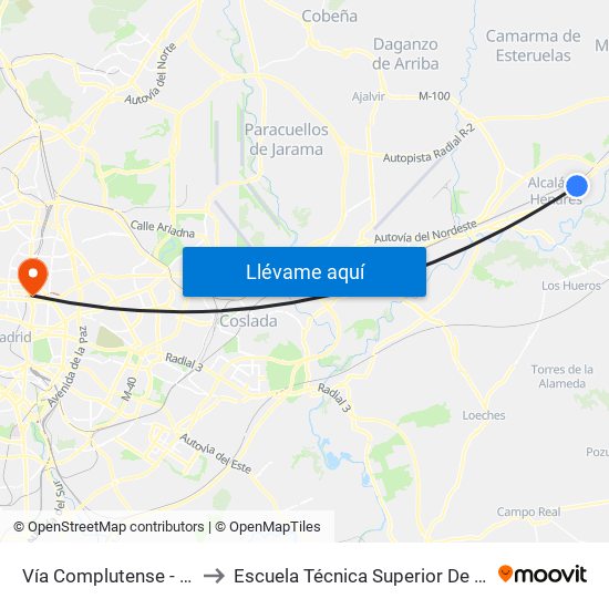 Vía Complutense - Barrio Ledesma to Escuela Técnica Superior De Ingenieros Industriales map