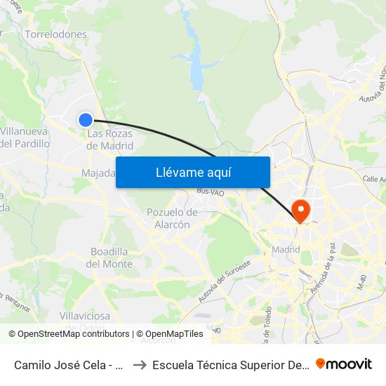 Camilo José Cela - J. Ramón Jiménez to Escuela Técnica Superior De Ingenieros Industriales map