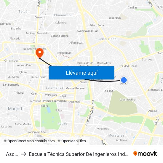 Ascao to Escuela Técnica Superior De Ingenieros Industriales map
