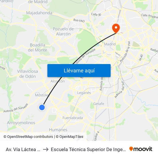 Av. Vía Láctea - Géminis to Escuela Técnica Superior De Ingenieros Industriales map
