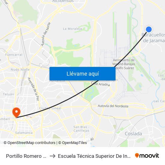 Portillo Romero - Urb. Pulido to Escuela Técnica Superior De Ingenieros Industriales map