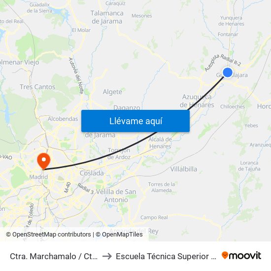 Ctra. Marchamalo / Ctra. Fontanar (Después) to Escuela Técnica Superior De Ingenieros Industriales map