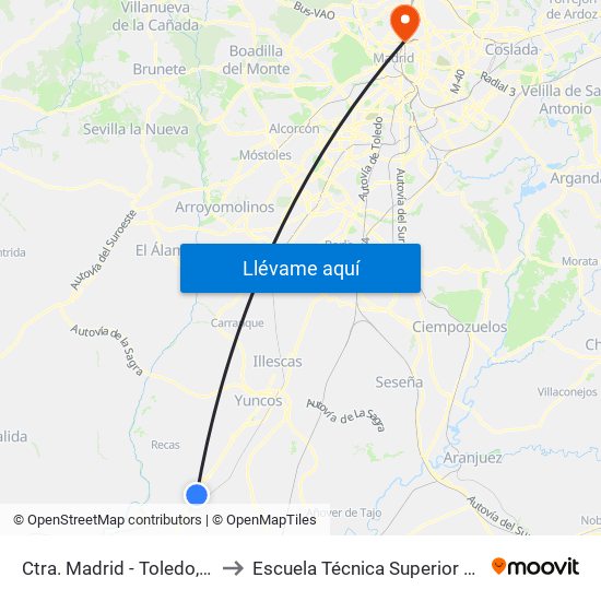 Ctra. Madrid - Toledo, Cabañas De La Sagra to Escuela Técnica Superior De Ingenieros Industriales map