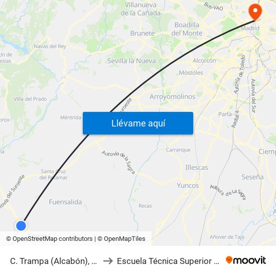 C. Trampa (Alcabón), Val De Santo Domingo to Escuela Técnica Superior De Ingenieros Industriales map