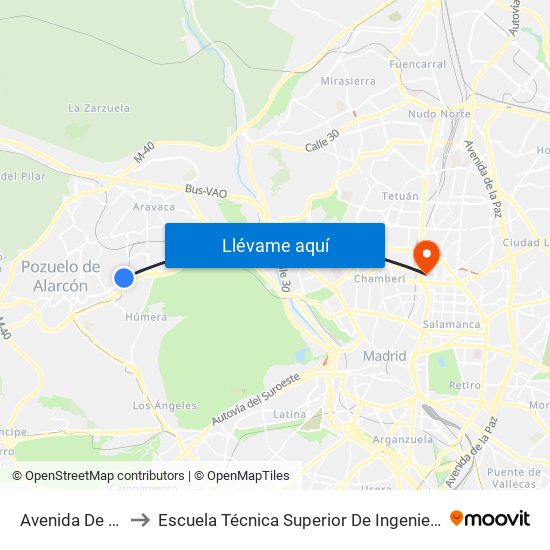 Avenida De Europa to Escuela Técnica Superior De Ingenieros Industriales map