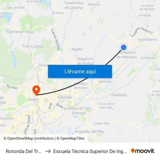 Rotonda Del Tractor, Quer to Escuela Técnica Superior De Ingenieros Industriales map