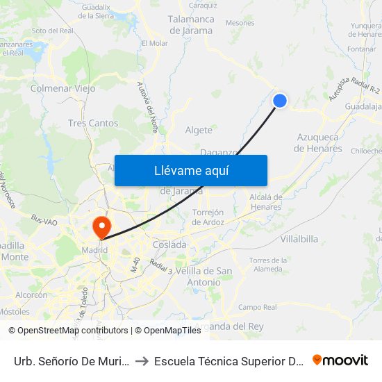 Urb. Señorío De Muriel, Torrejón Del Rey to Escuela Técnica Superior De Ingenieros Industriales map