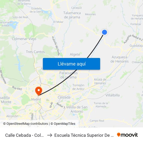 Calle Cebada - Colegio, Galápagos to Escuela Técnica Superior De Ingenieros Industriales map