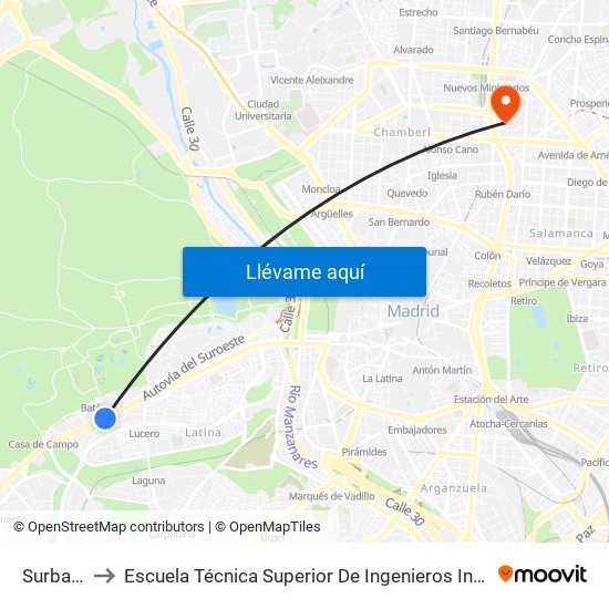Surbatán to Escuela Técnica Superior De Ingenieros Industriales map