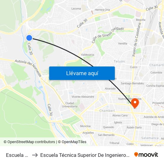 Escuela Escp to Escuela Técnica Superior De Ingenieros Industriales map