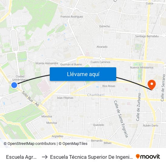Escuela Agronómica to Escuela Técnica Superior De Ingenieros Industriales map