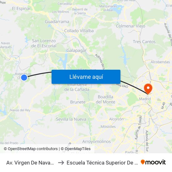 Av. Virgen De Navahonda - Canopus to Escuela Técnica Superior De Ingenieros Industriales map