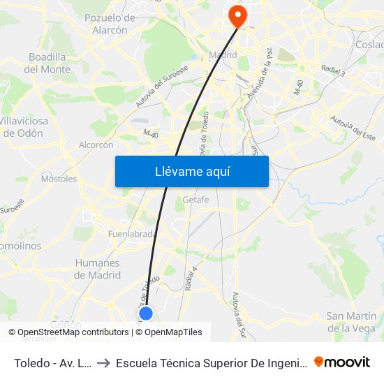 Toledo - Av. Leguario to Escuela Técnica Superior De Ingenieros Industriales map