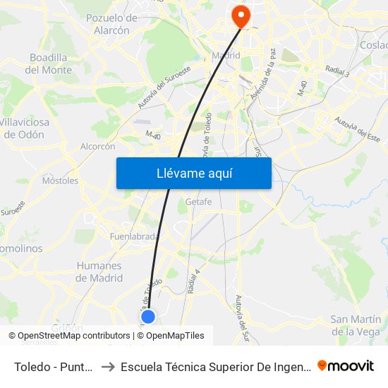 Toledo - Punto Limpio to Escuela Técnica Superior De Ingenieros Industriales map