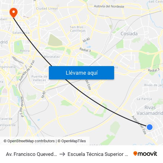 Av. Francisco Quevedo - Mariano Benlliure to Escuela Técnica Superior De Ingenieros Industriales map