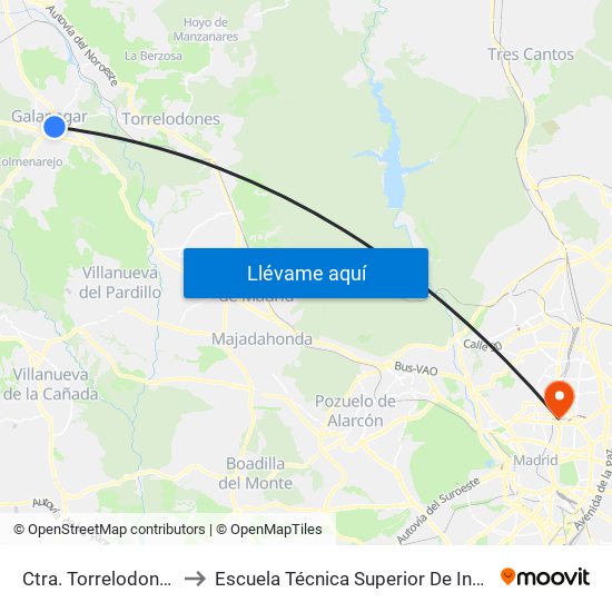 Ctra. Torrelodones - Cañuelo to Escuela Técnica Superior De Ingenieros Industriales map