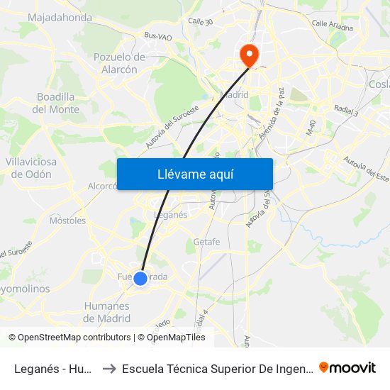 Leganés - Humilladero to Escuela Técnica Superior De Ingenieros Industriales map