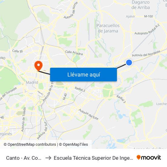 Canto - Av. Constitución to Escuela Técnica Superior De Ingenieros Industriales map