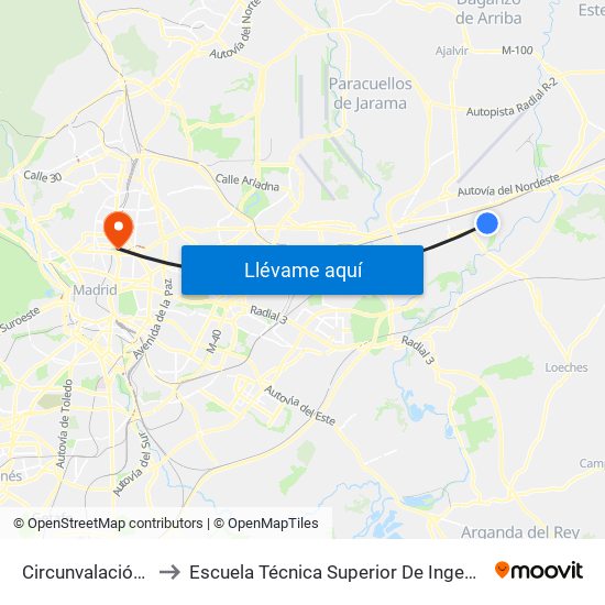 Circunvalación - Hierro to Escuela Técnica Superior De Ingenieros Industriales map
