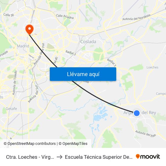 Ctra. Loeches - Virgen De Guadalupe to Escuela Técnica Superior De Ingenieros Industriales map