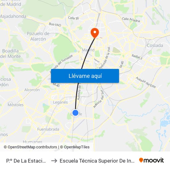 P.º De La Estación - Terradas to Escuela Técnica Superior De Ingenieros Industriales map