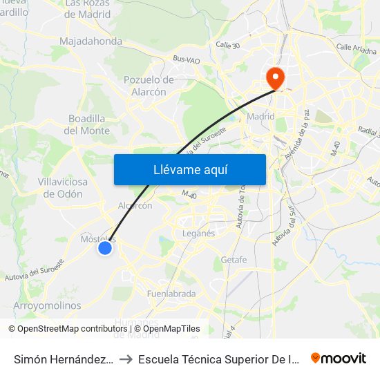 Simón Hernández - Las Palmas to Escuela Técnica Superior De Ingenieros Industriales map