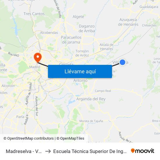 Madreselva - Valdeláguila to Escuela Técnica Superior De Ingenieros Industriales map