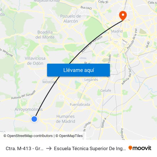 Ctra. M-413 - Granja Bovina to Escuela Técnica Superior De Ingenieros Industriales map