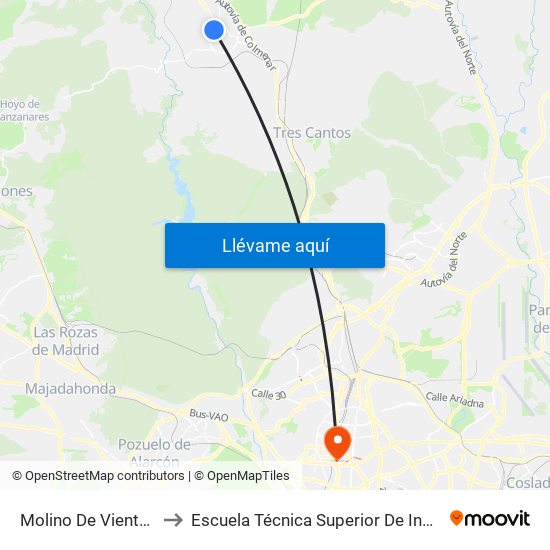 Molino De Viento - Auditorio to Escuela Técnica Superior De Ingenieros Industriales map