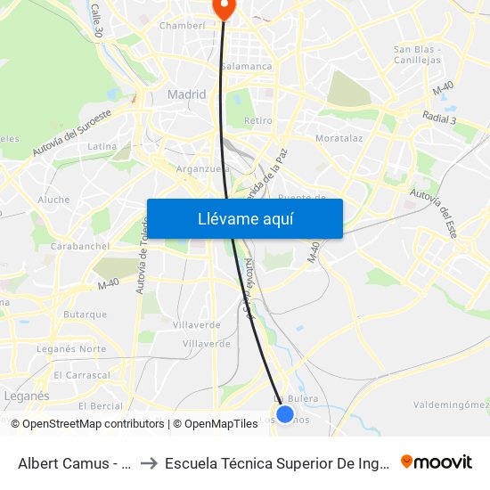 Albert Camus - Cabañeros to Escuela Técnica Superior De Ingenieros Industriales map