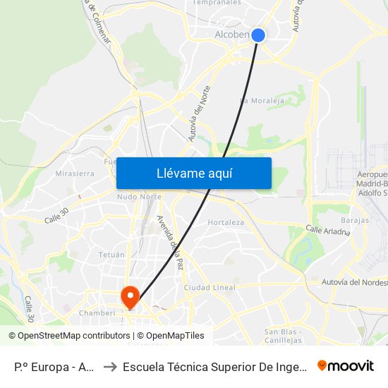 P.º Europa - Av. España to Escuela Técnica Superior De Ingenieros Industriales map